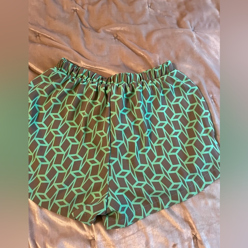 Teal and gray shorts